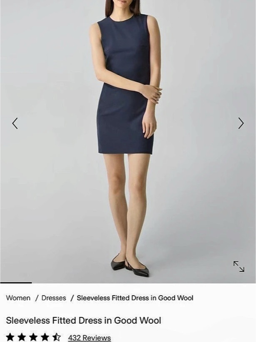 NWT Theory Sleeveless Fitted Dress in Good Wool Blue Size 4 - Picture 2 of 7